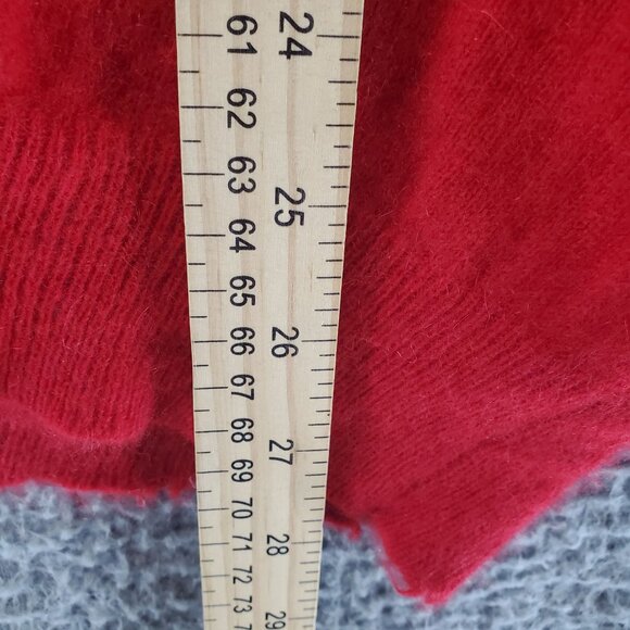 Cashmere Sweater Mens XL Red V-Neck Soft Long-Sleeve Classic Knit *Read* - Picture 4 of 7